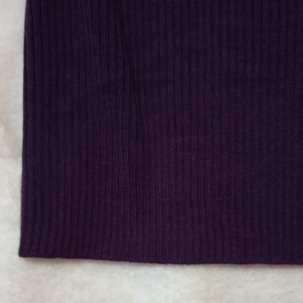 Croft & Barrow Deep Purple Ribbed Knit Top - Picture 3 of 6